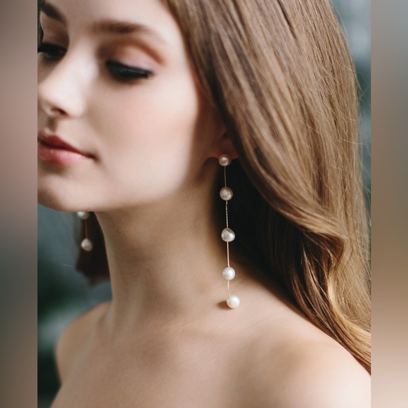 Freshwater Shell Pearl Sterling Silver Earrings - Picture 8 of 11